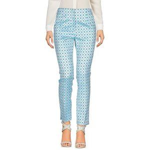 Jacquard turquoise blue and white motifs pants
